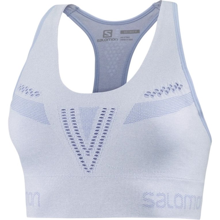 Sutiã Esportivo Salomon Essential Move On Seamless Feminino Luz Azuis | PT U79215